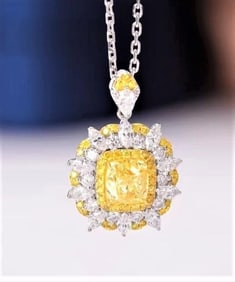 1.2ct Yellow Diamond 18Kt Gold Necklace