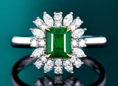 0.85ct Natural Emerald 18Kt Gold Ring