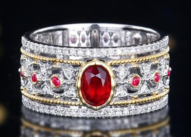 0.7ct Pigeon Blood Ruby 18Kt Gold Ring