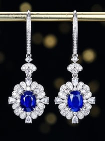 2.35cts Natural Sapphire 18Kt Gold Earrings