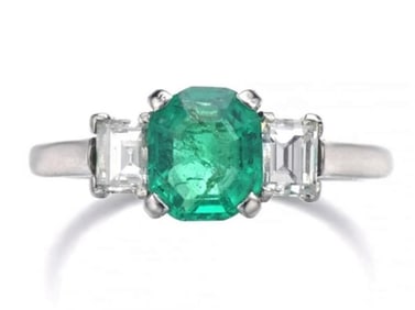 1.05ct Natural Emerald Ring in 18K Gold
