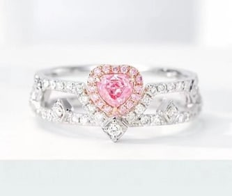 Natural Pink Diamond 18Kt Gold Ring