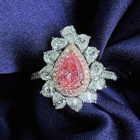 1ct Natural Pink Diamond 18Kt Gold Ring