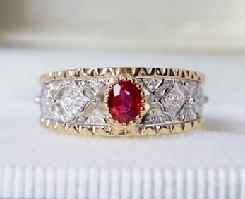Natural Ruby 18Kt Gold Ring