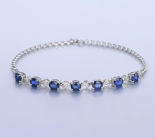4.3cts Natural Sapphire 18Kt Gold Bracelet