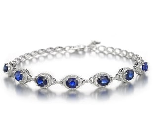 4.2cts Natural Sapphire 18Kt Gold Bracelet