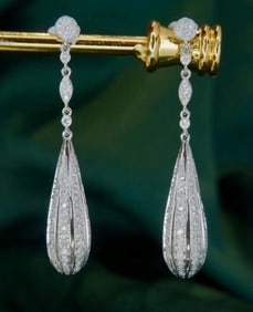 0.9cts Natural Diamond 18K Gold Earrings