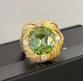 7.1ct Natural Tourmaline 18Kt Gold Ring