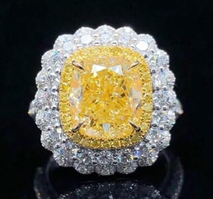 2ct Natural Yellow Diamond 18Kt Gold Ring