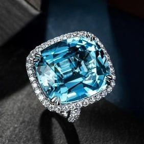 15.6ct Santa Maria Aquamarine 18Kt Gold Ring