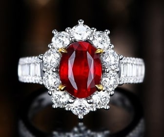 2.8ct Pigeon Blood Ruby 18Kt Gold Ring