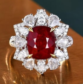 3.7ct Pigeon Blood Ruby 18Kt Gold Ring