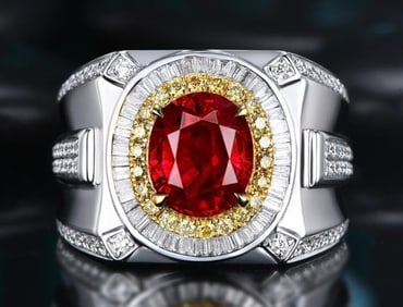 3ct Pigeon Blood Ruby 18Kt Gold Ring