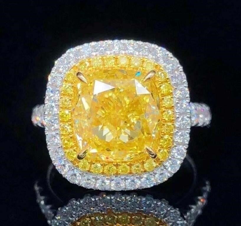 3ct Natural Yellow Diamond 18Kt Gold Ring (1 of 3)