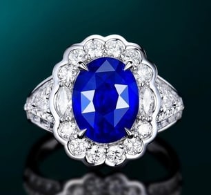 4.3ct Royal Blue Sapphire 18Kt Gold Ring