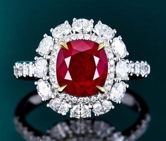 3ct Pigeon Blood Ruby 18Kt Gold Ring