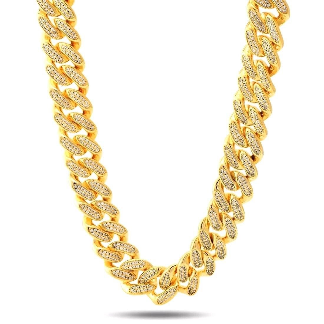 9.4ct Natural Diamond 24K-Gold Necklace: Handcrafted from heavy 24K-gold, very lavish and splendid. 24K-gold luxuriously set with natural South African high-quality diamonds with total weight about of 9.4cts, crystal-clear, good clarity, shi