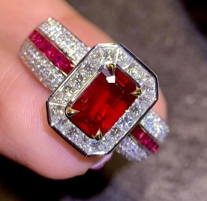 2ct Natural Ruby 18K Gold Ring - 2