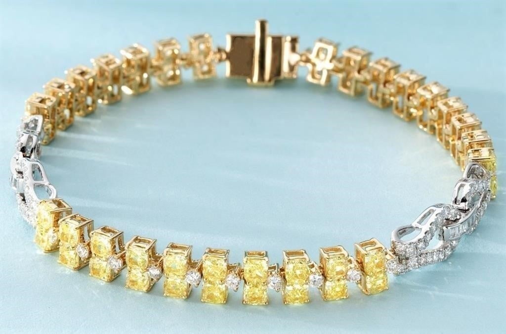 10.5ct Natural Diamond 18K Gold Bracelet (1 of 4)