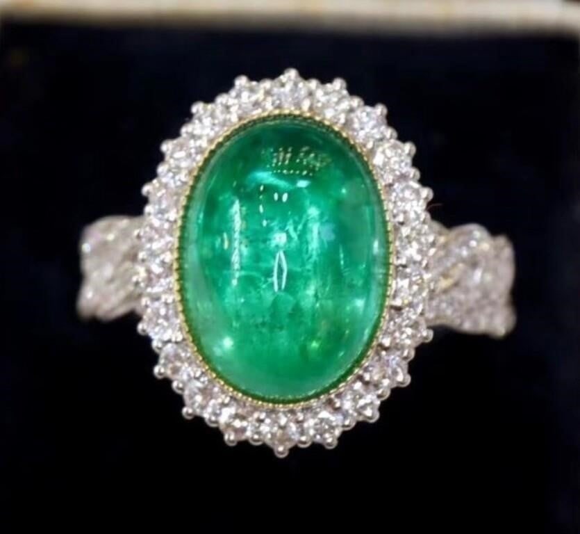 4ct Natural Emerald 18K Gold Ring (1 of 5)