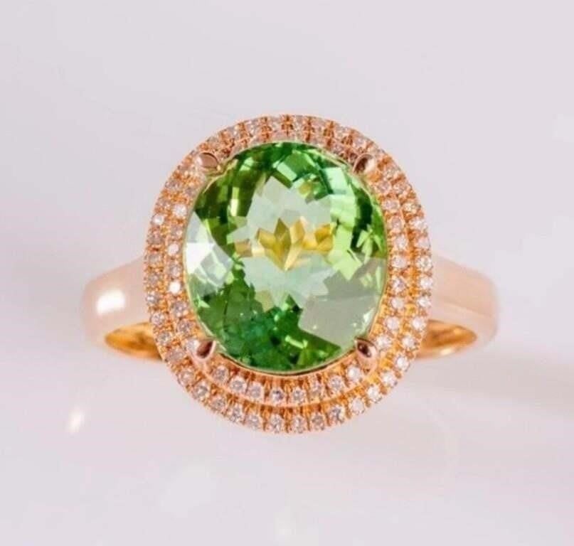 4.3ct Natural Tourmaline 18K Gold Ring (1 of 5)