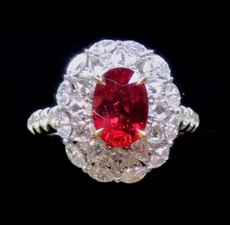 2.1ct Natural Pigeon Blood Ruby Pendant 18K Gold (1 of 2)