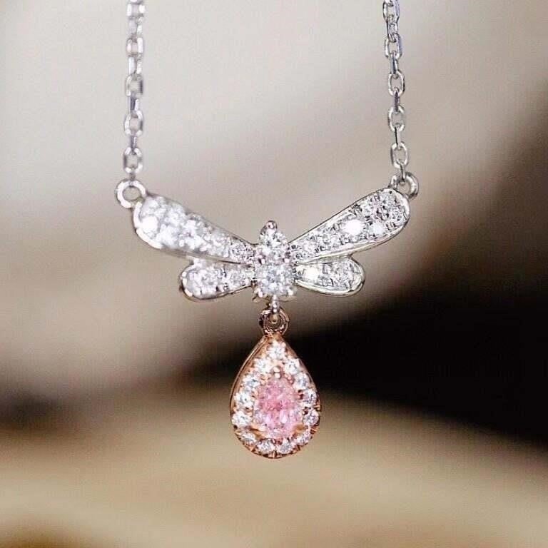 Natural Pink Diamond 18K Gold Necklace (1 of 3)