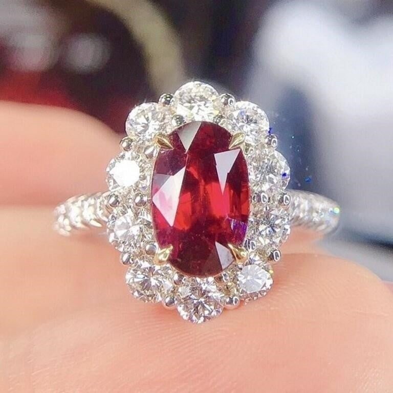 2ct Pigeon Blood Ruby 18K Gold Ring (1 of 3)