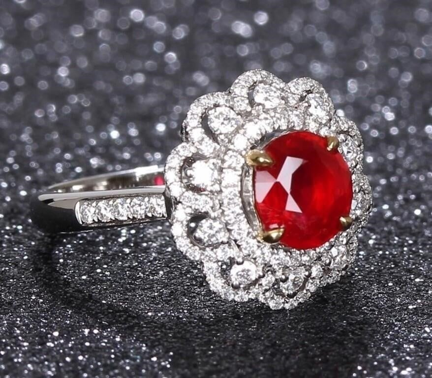 1.25ct Natural Ruby 18K Gold Ring - 2