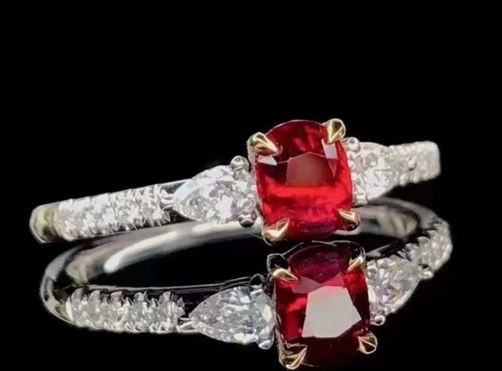 Natural Ruby 18K Gold Ring - 3