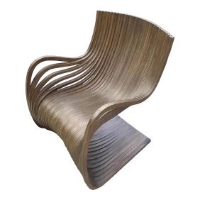 Vintage Contemporary Piegatto Pipo Wenge Wood Lounge Chair (1 of 5)