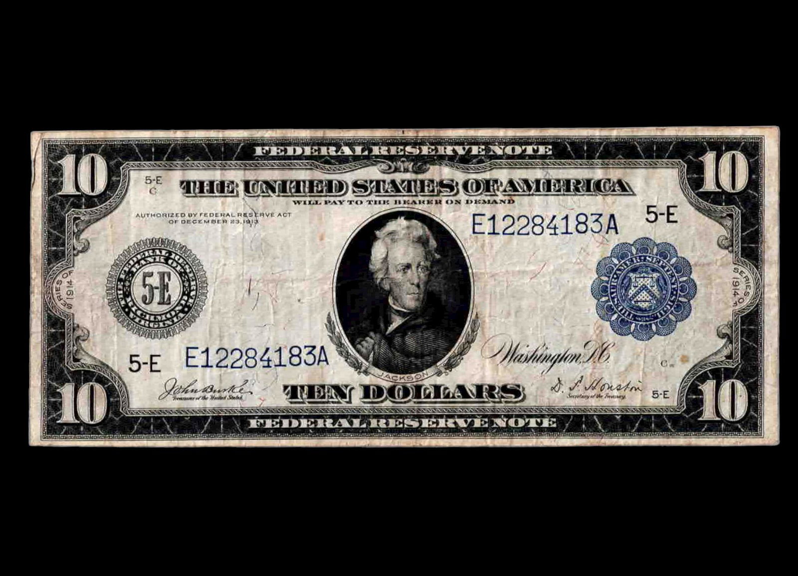 1914 $10 Federal Reserve Note Blue Seal Fr. 922 (1 of 2)