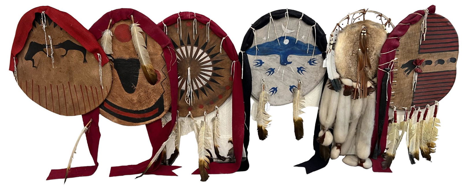 Collection of Ceremonial Native Dance Wall Hanging Shields (1 of 3)