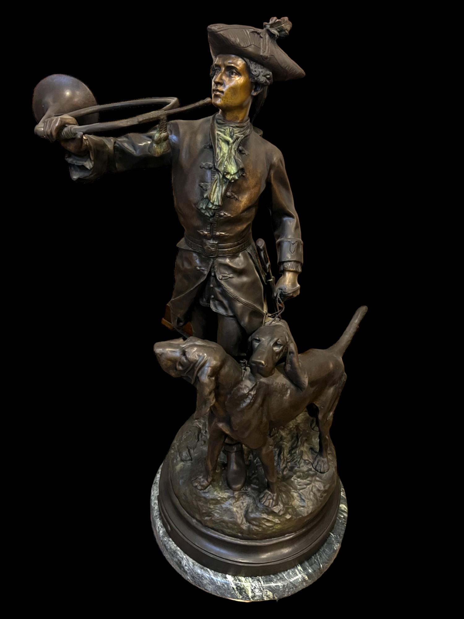 AFTER H. MONREAU BRONZE SCULPTURE "LE COURTIER" SIGNED (1 of 6)