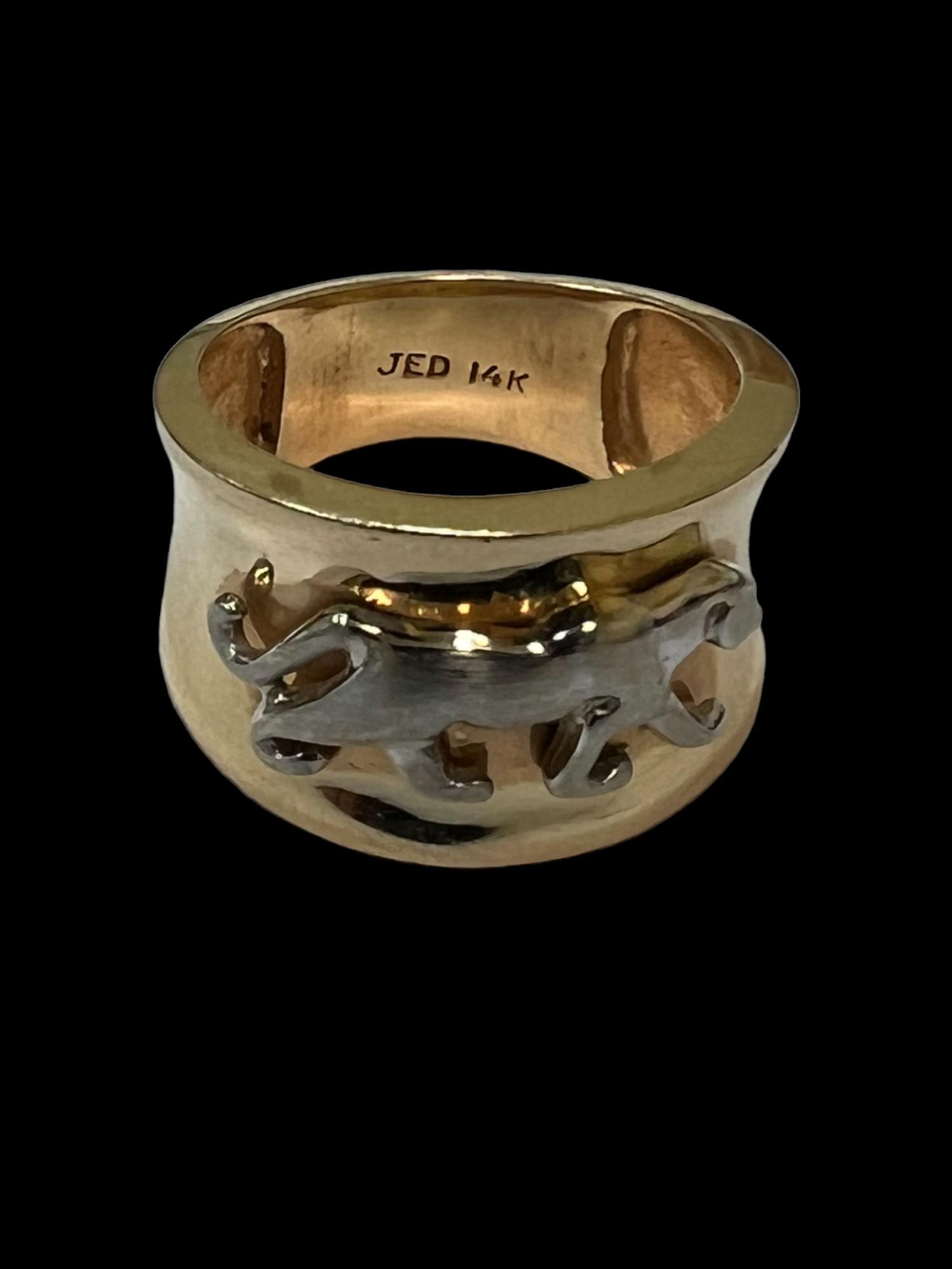 Two Tone Lion 14K gold ring 5.6g size 6 (1 of 2)