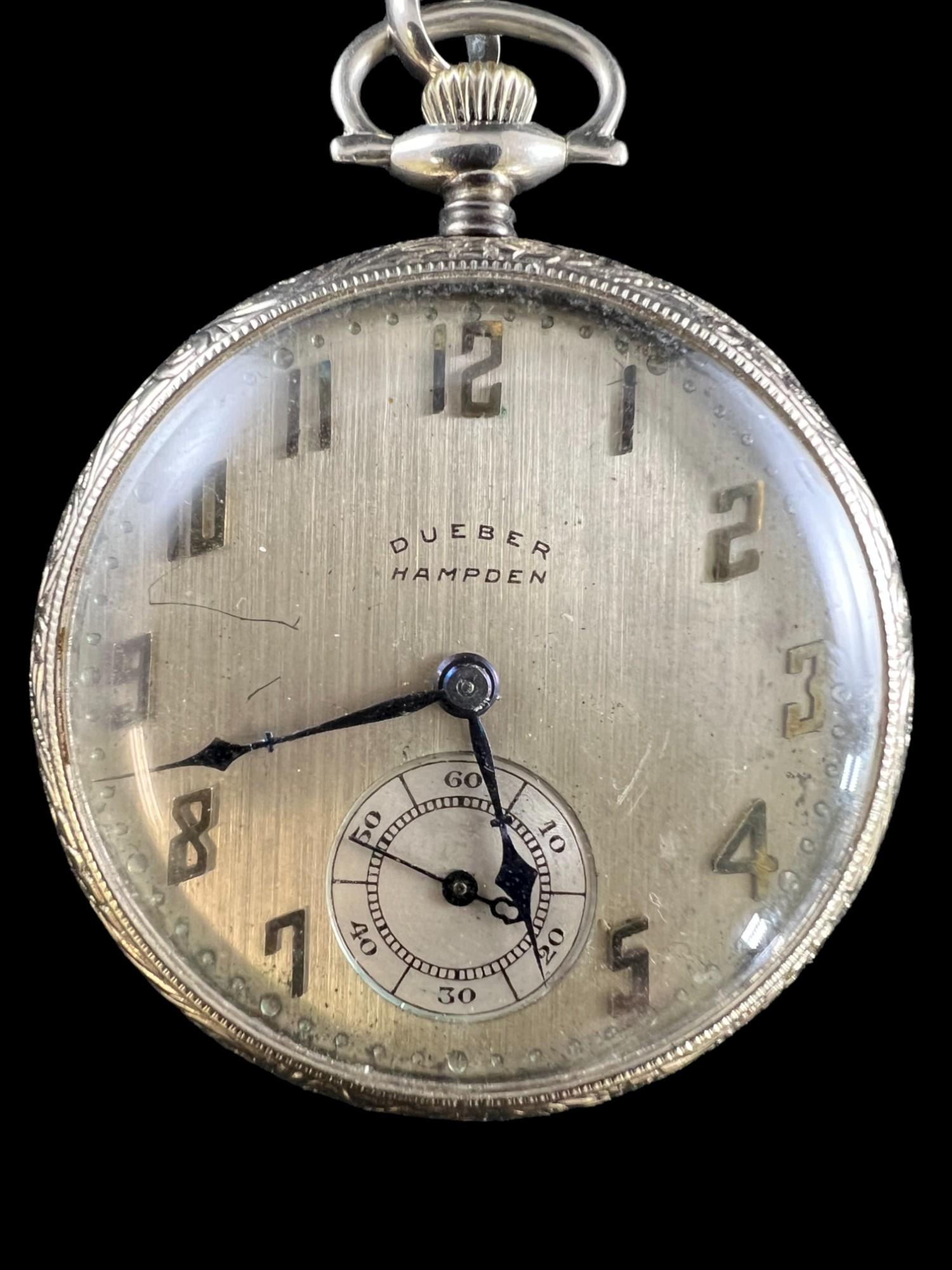 Hampden Duerber OF 14K White Gold Pocket Watch (1 of 5)