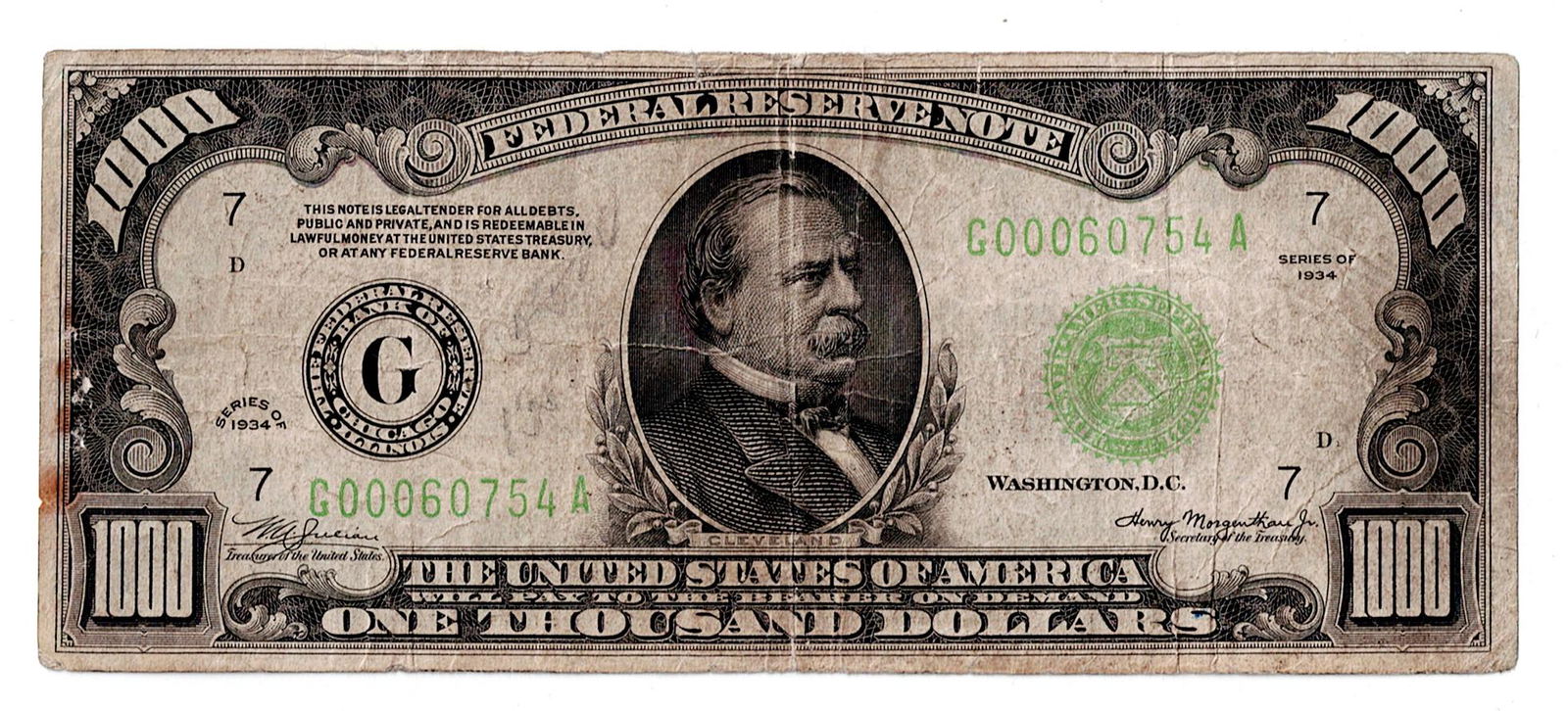 1934 $1000 Federal Reserve Note (1 of 2)