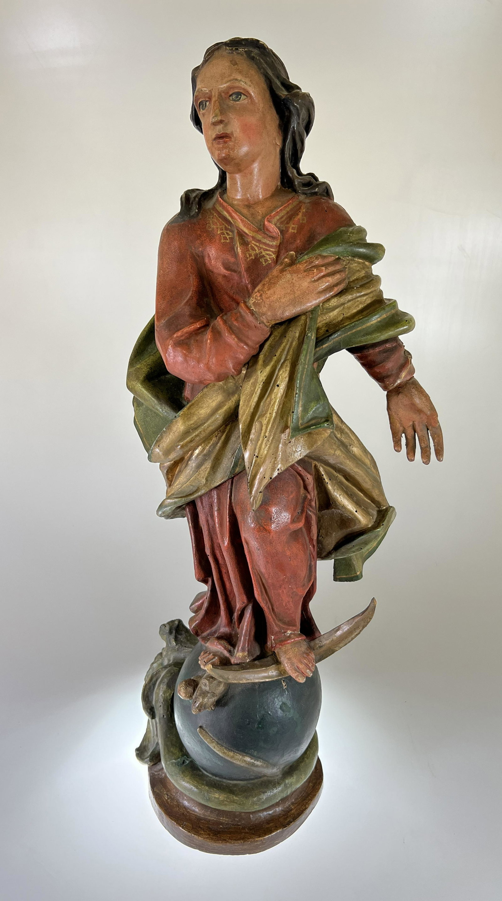 Hand Carved Polychrome wooden Santos Figure Circa 1900 (1 of 6)