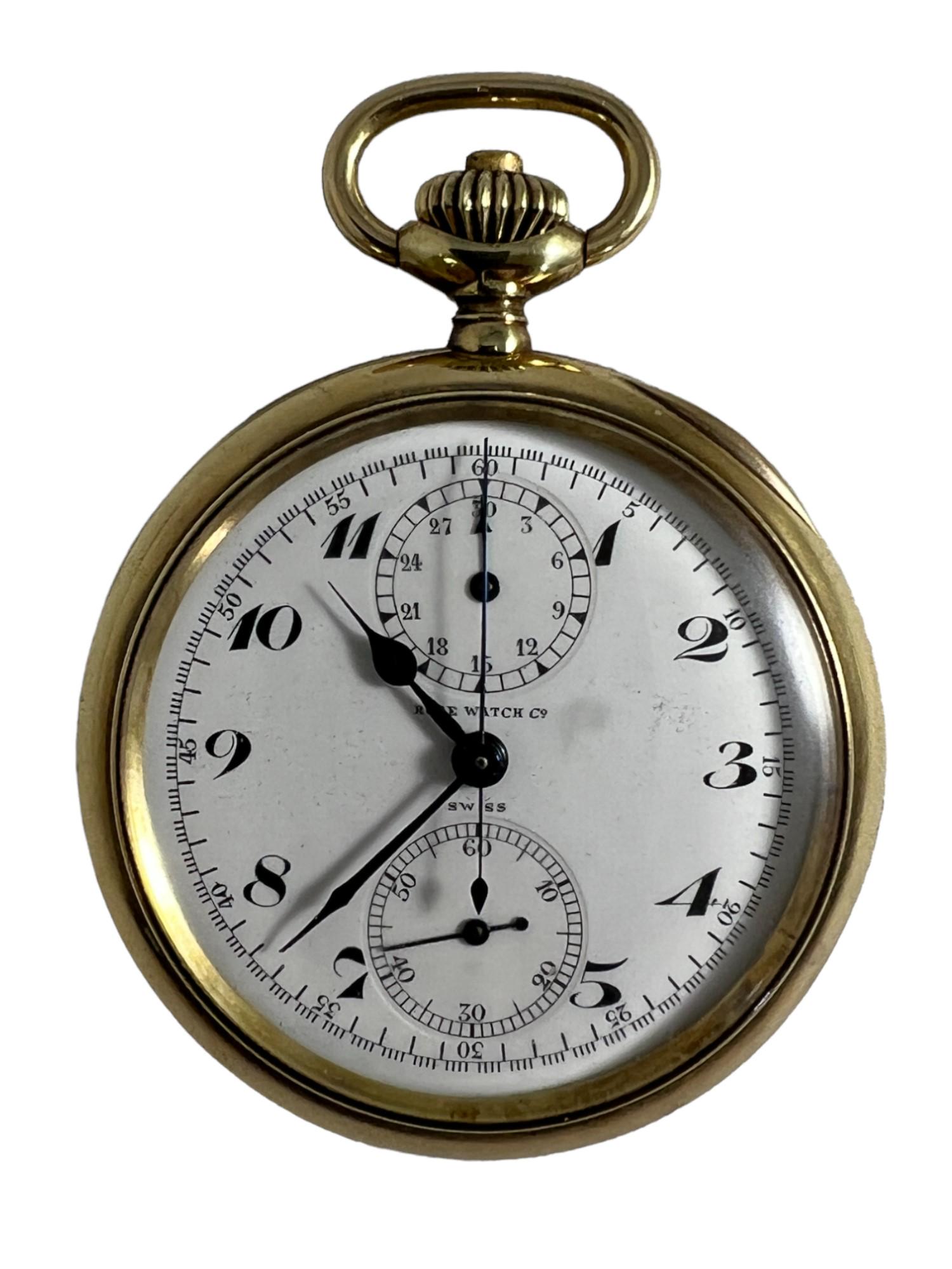 Rare OF 14K Heuer/Rose Watch Co. Chronograph Pocket Watch 70 grams (1 of 5)