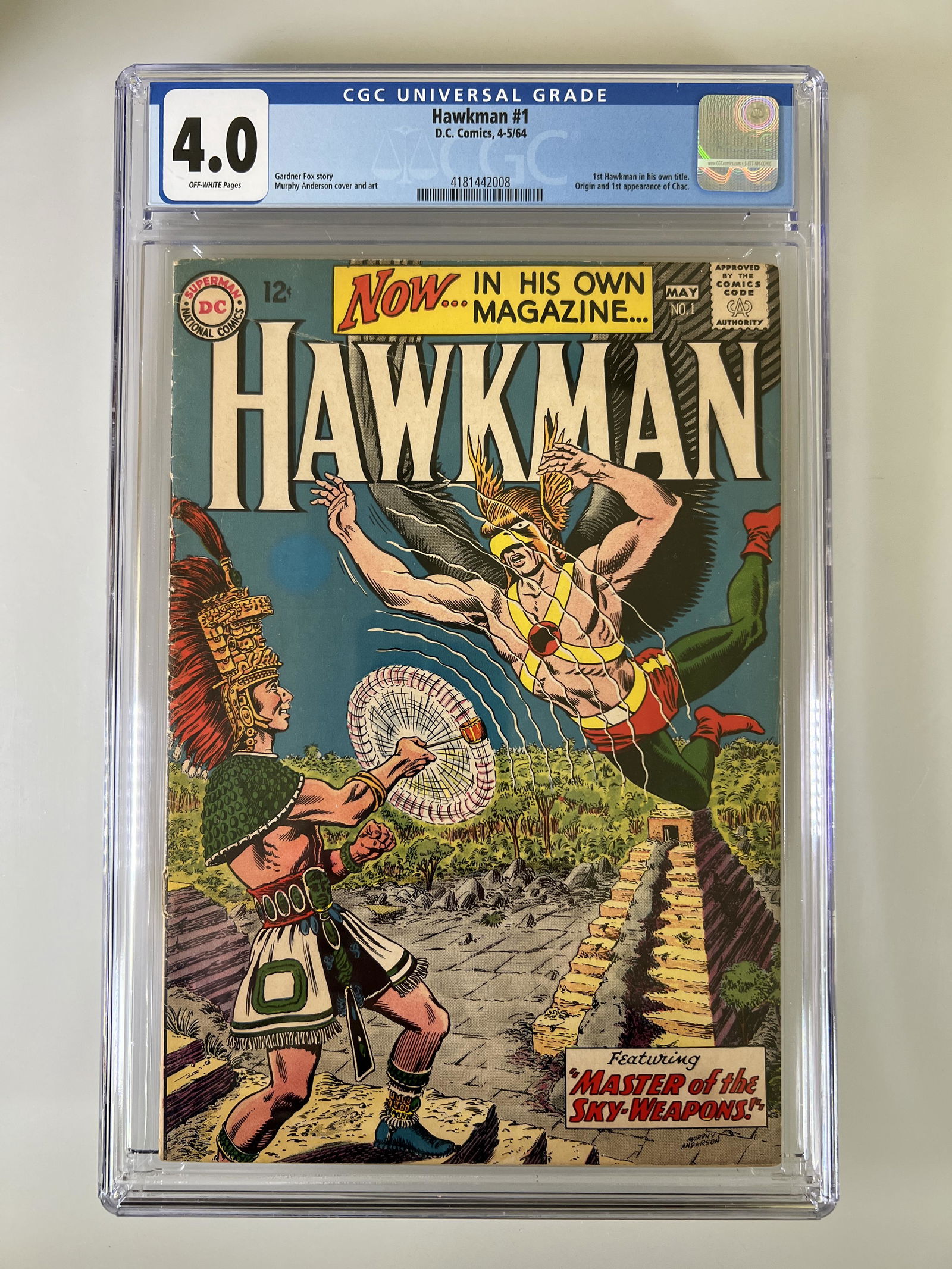 Hawkman #1 CGC 4.0 D.C Comics 04/64 Key (1 of 3)