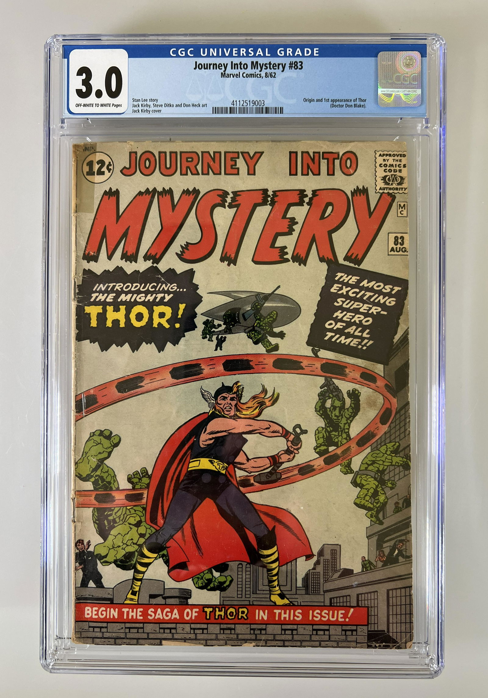 Journey Into Mystery 83 Marvel Comics CGC 3.0 (1 of 4)