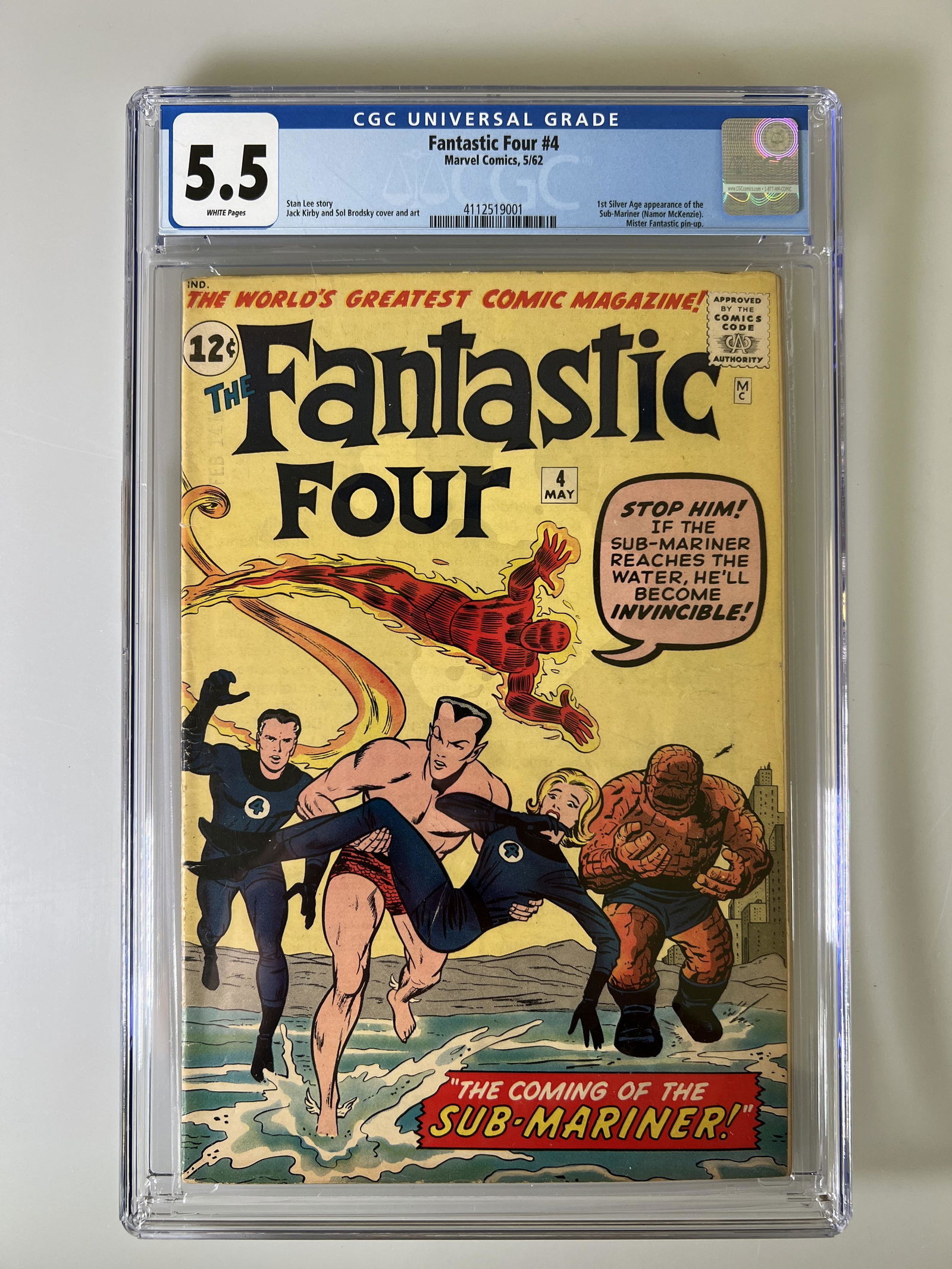 Fantastic Four #4, Marvel Comics 5/62 CGC 5.5 (1 of 3)