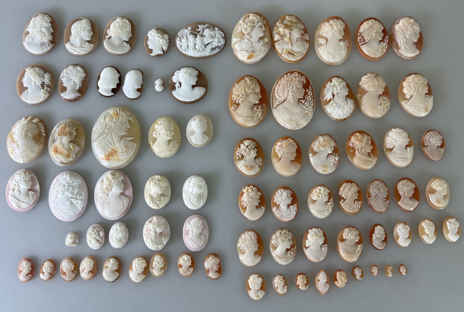 Large Collection of 1920s Shell Cameos (1 of 3)