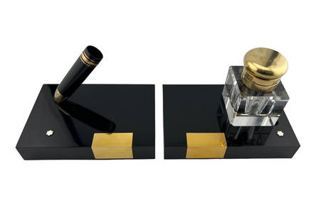 Montblanc Inkwell and Stand for Montblanc #149 Fountain Pen: Montblanc Inkwell and Stand for Montblanc #149 Fountain Pen