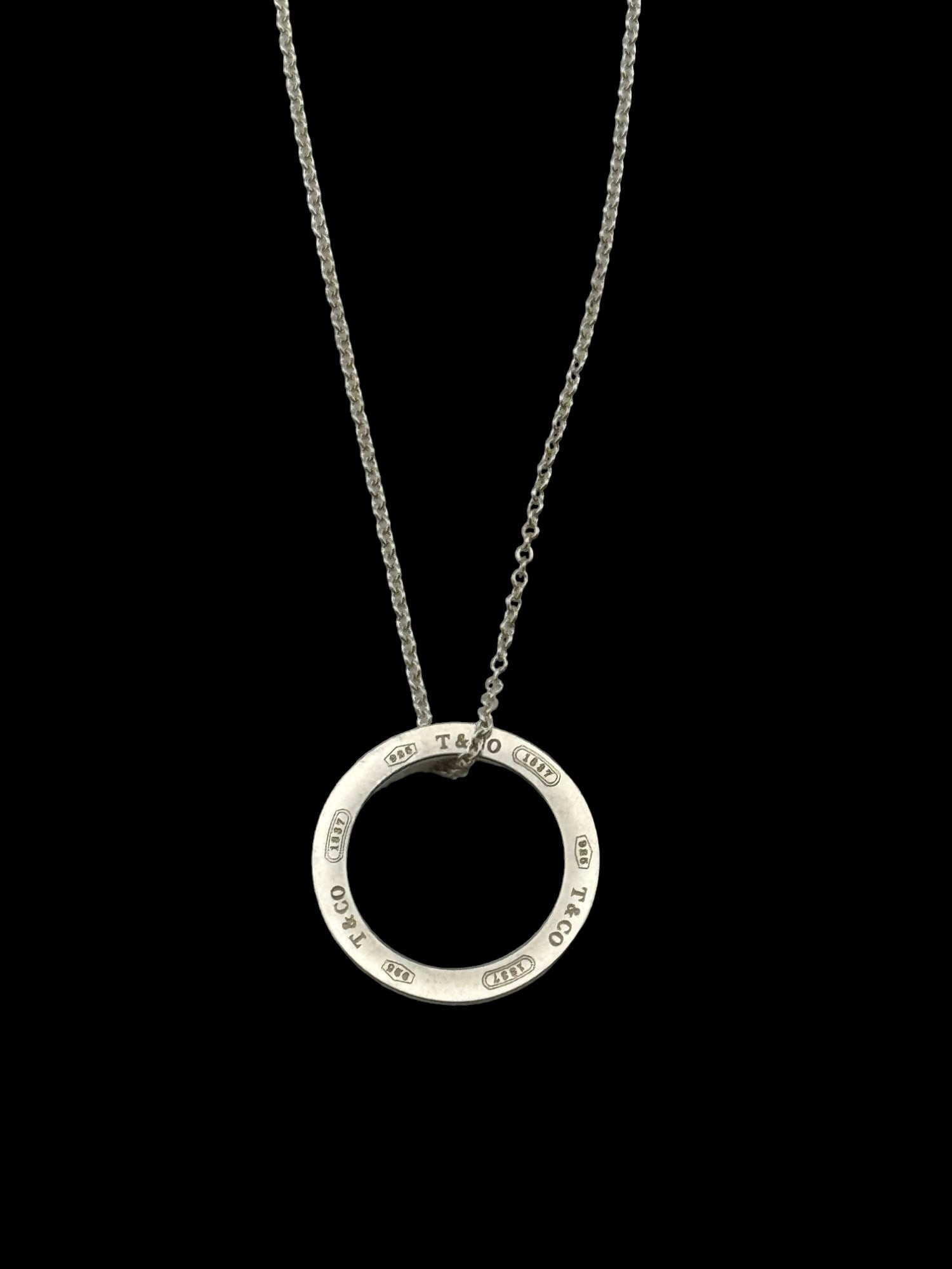 Tiffany & Co. 1837 Circle Sterling Silver Pendant and Necklace (1 of 3)