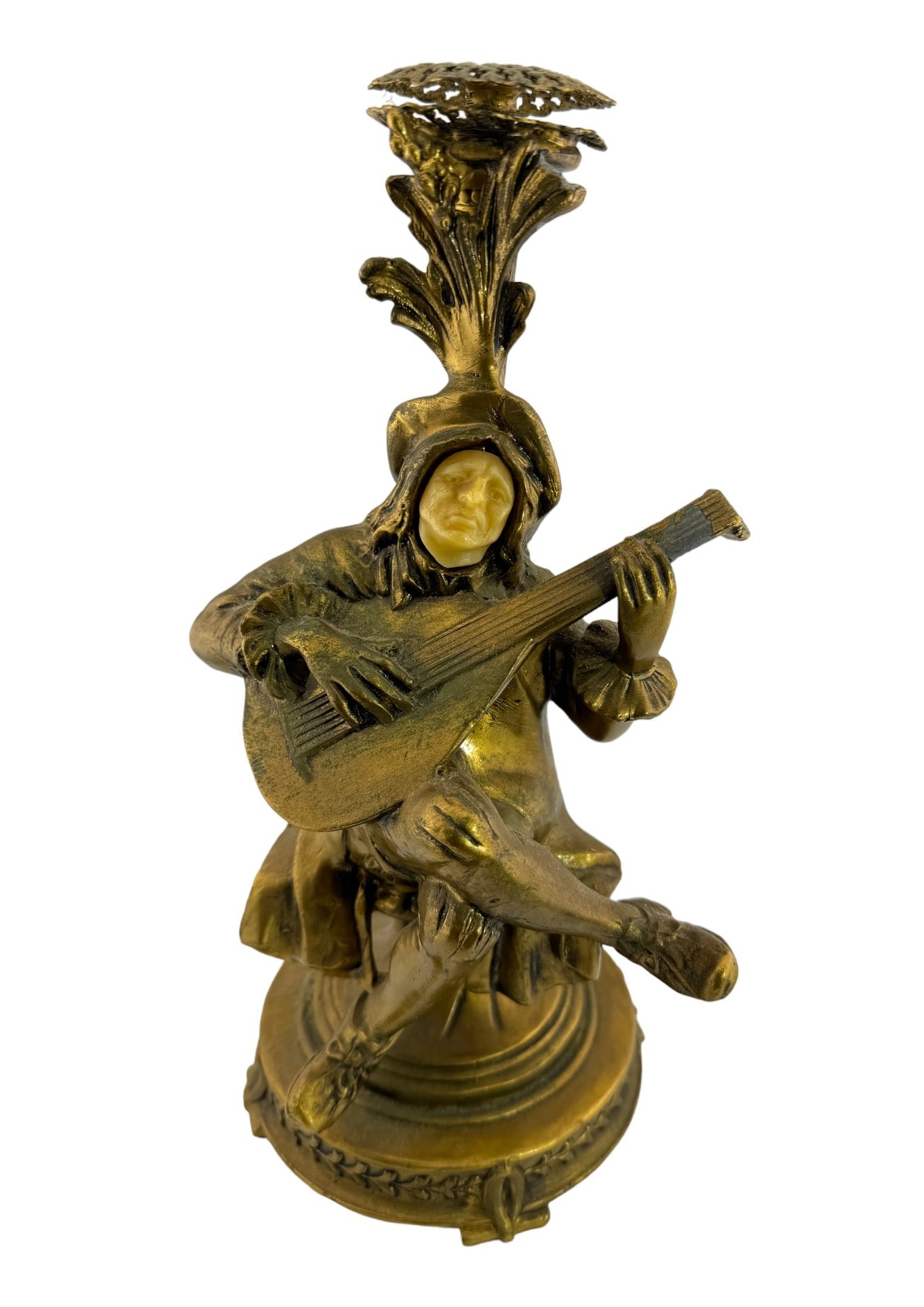 Art Deco Davart Gilt Metal Alabsater Figure of Luther: Art Deco Davart Gilt Metal Alabsater Figure of Luther.