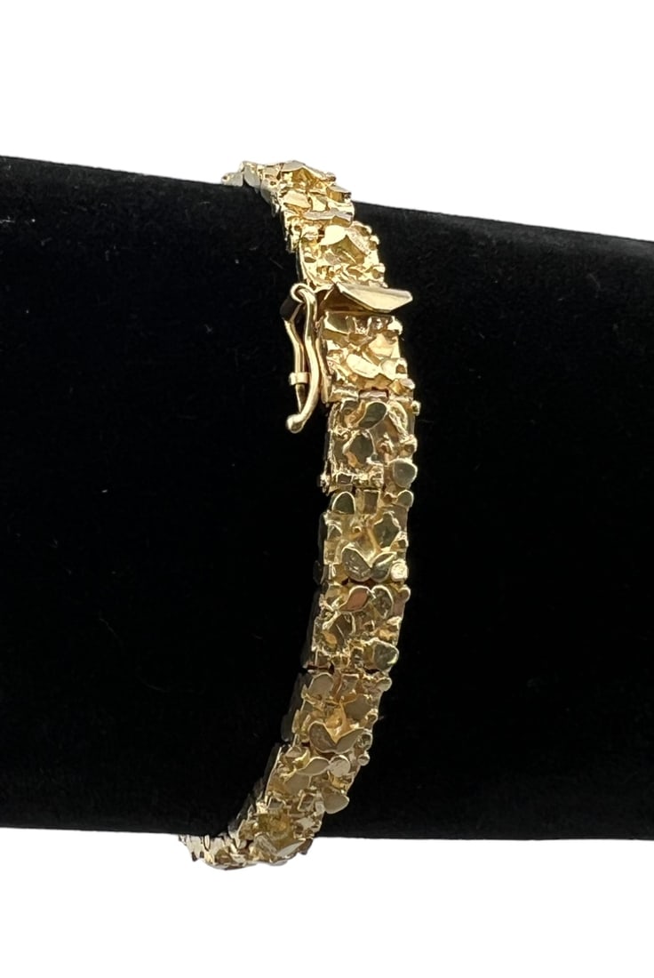 14K Yellow gold Nugget Bracelet (1 of 5)
