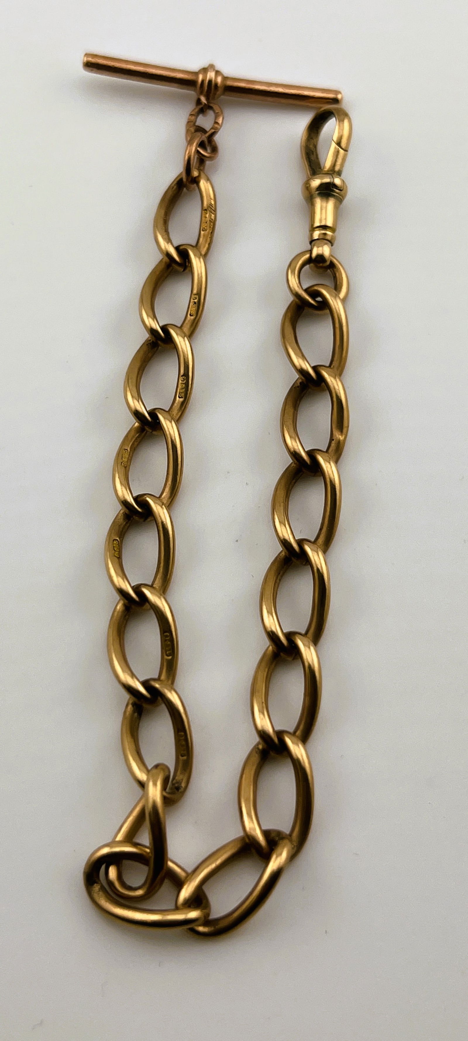 Heavy 9K Rose Gold Victorian Pocket Watch Chain (1 of 4)