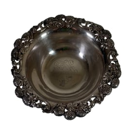 Tiffany & Co Sterling Silver Bowl, "Clover" Pattern with Repousse Clover Vines