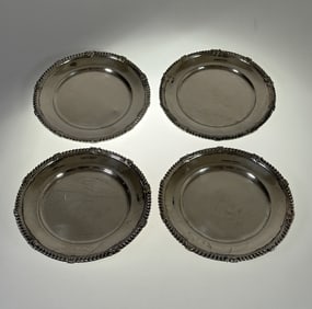 Set of 4 Tiffany & Co Sterling Silver Bread and Butter Plates